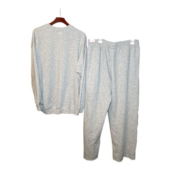 NEW! PINK Victoria's Secret x Love Shack Fancy Sweatshirt & Sweatpants Set Large - Picture 4 of 16